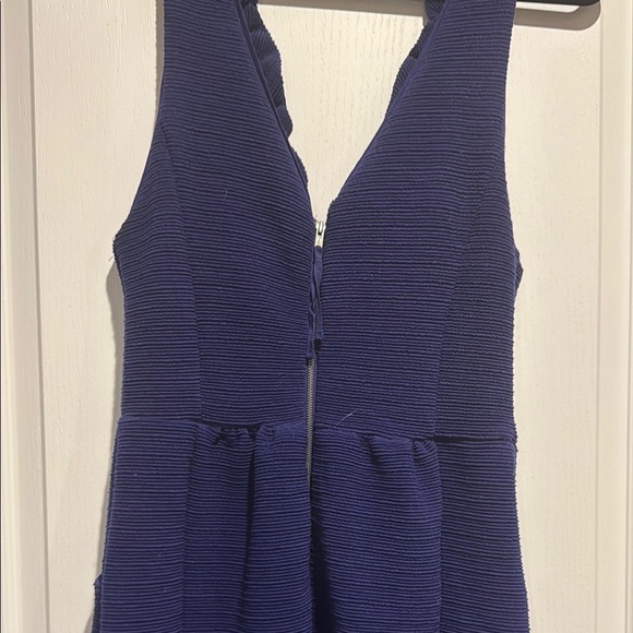 Maeve Blue Sheath Mini Dress V-Neck Sleeveless - Picture 8 of 8
